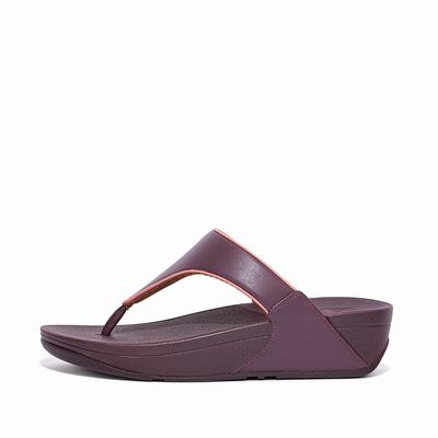 Fitflop Women's LULU Pop Binding Toe-Post Sandals - Purple, NV2398751